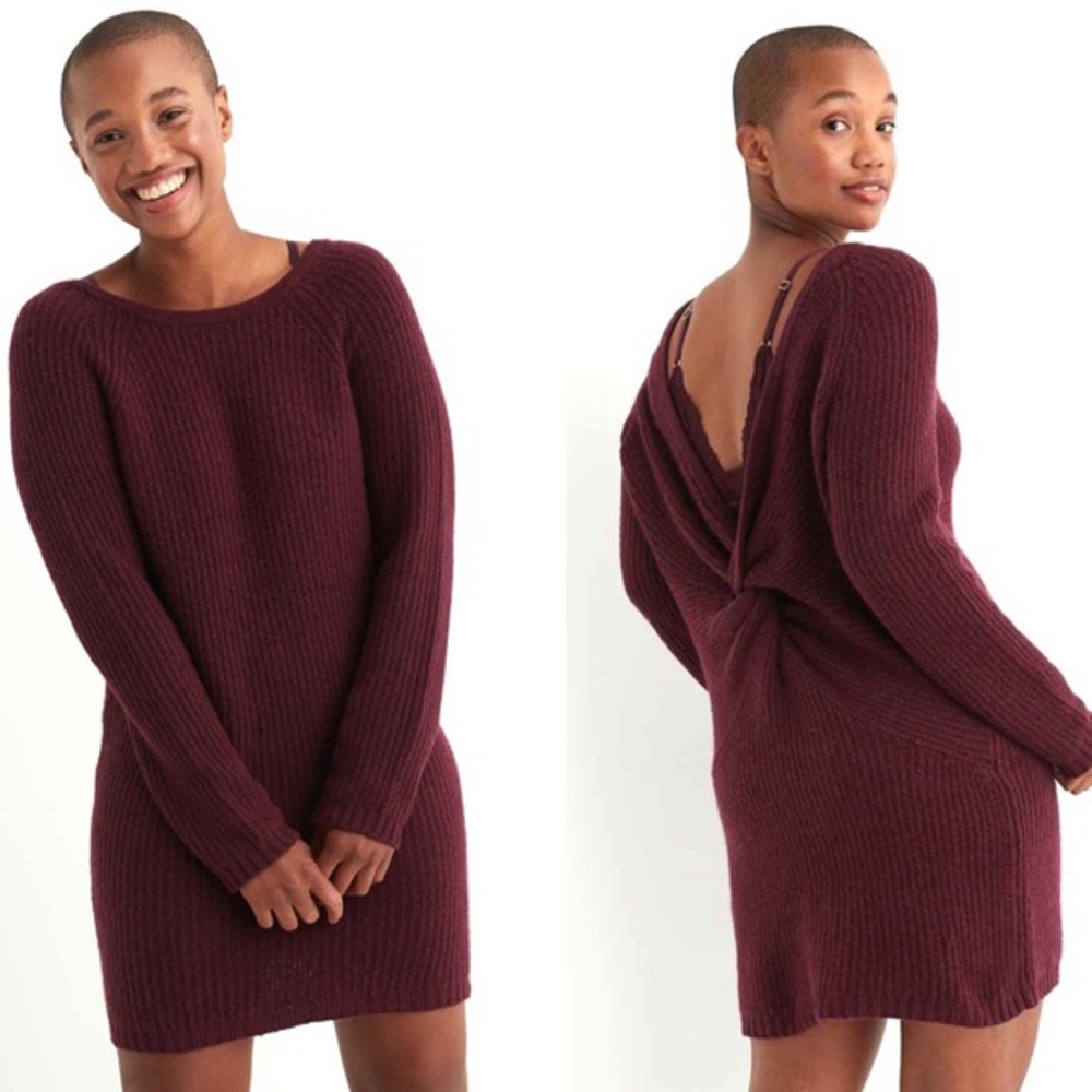 Aerie Twist Back Sweater Dress!